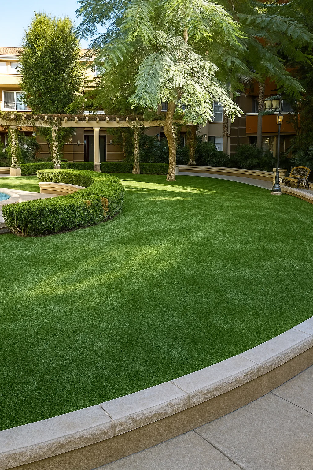 Dayanıklı ve gerçek görünümlü peyzaj çim halı – bahçe, balkon ve dış mekan dekorasyonu için ideal yapay çim kaplama