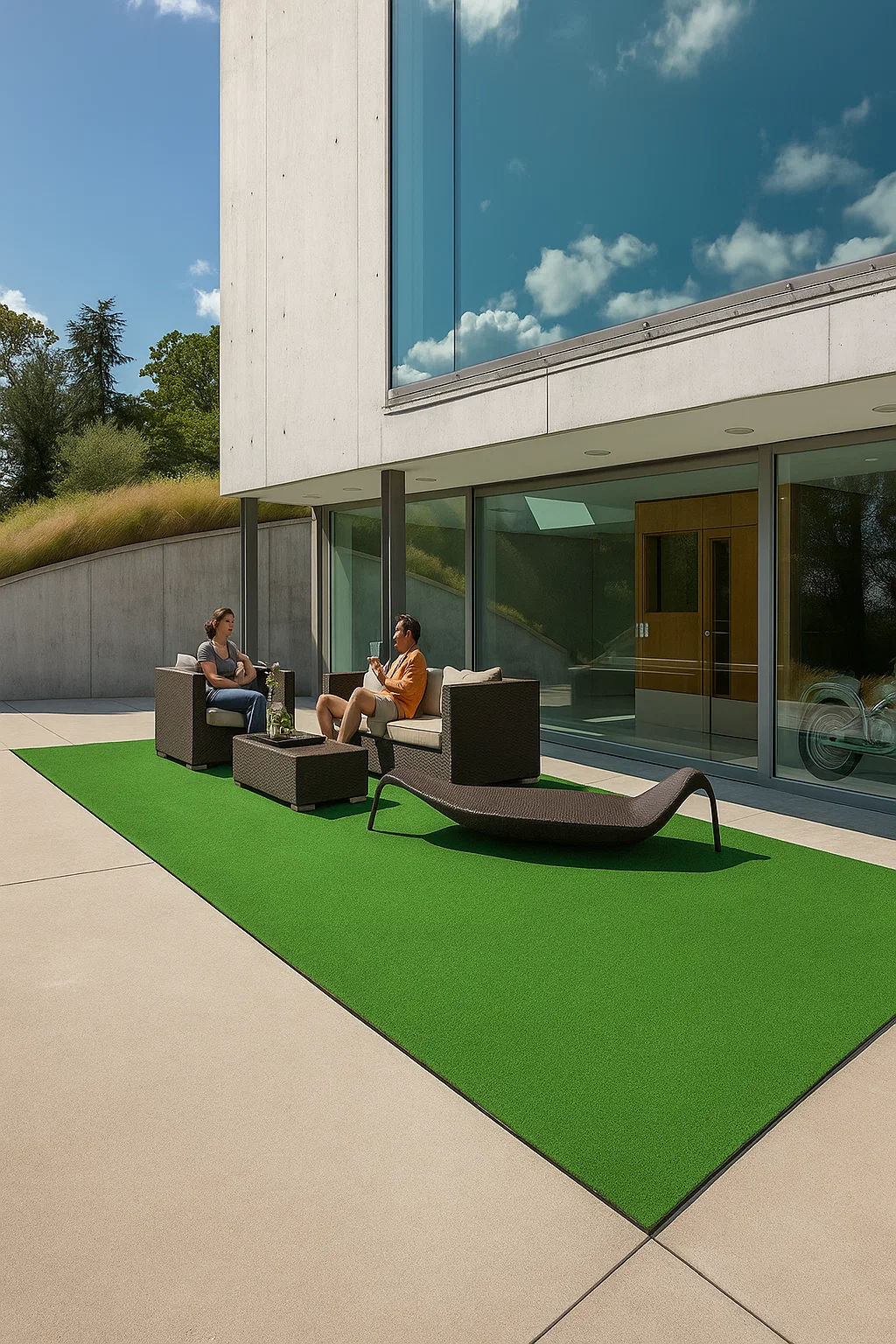 Dayanıklı ve gerçek görünümlü peyzaj çim halı – bahçe, balkon ve dış mekan dekorasyonu için ideal yapay çim kaplama