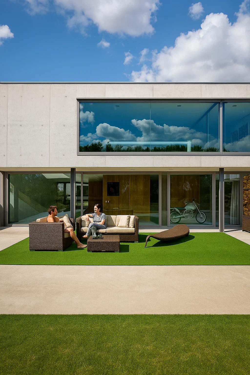 Dayanıklı ve gerçek görünümlü peyzaj çim halı – bahçe, balkon ve dış mekan dekorasyonu için ideal yapay çim kaplama