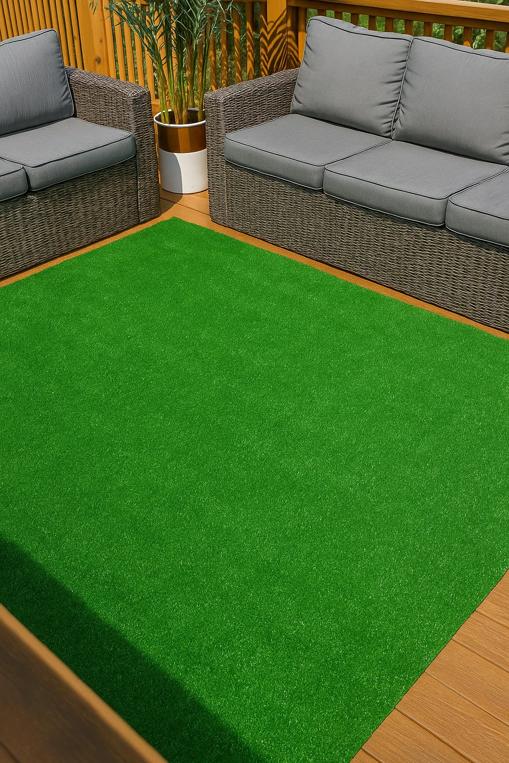 Dayanıklı ve gerçek görünümlü peyzaj çim halı – bahçe, balkon ve dış mekan dekorasyonu için ideal yapay çim kaplama