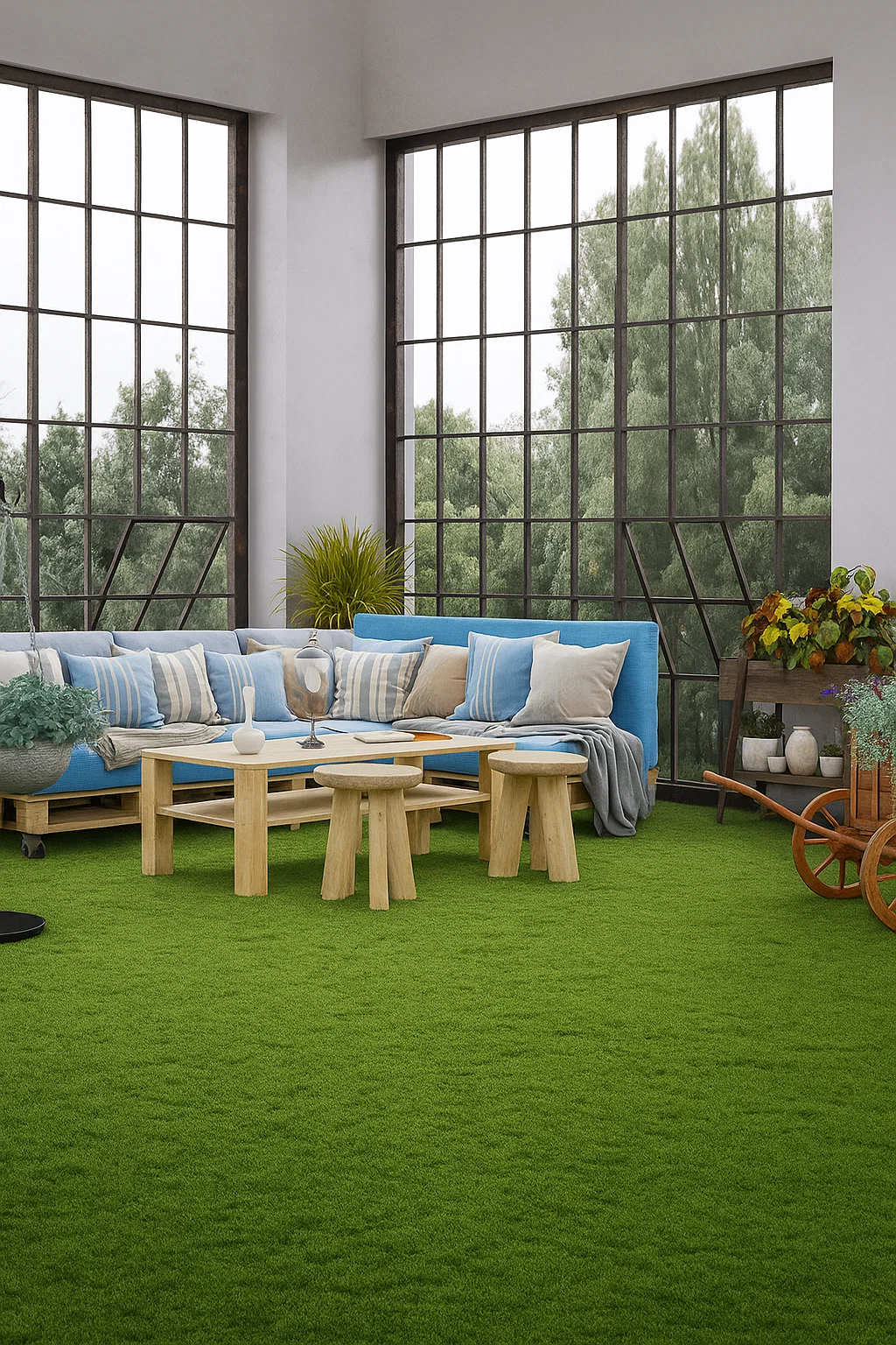 Dayanıklı ve gerçek görünümlü peyzaj çim halı – bahçe, balkon ve dış mekan dekorasyonu için ideal yapay çim kaplama