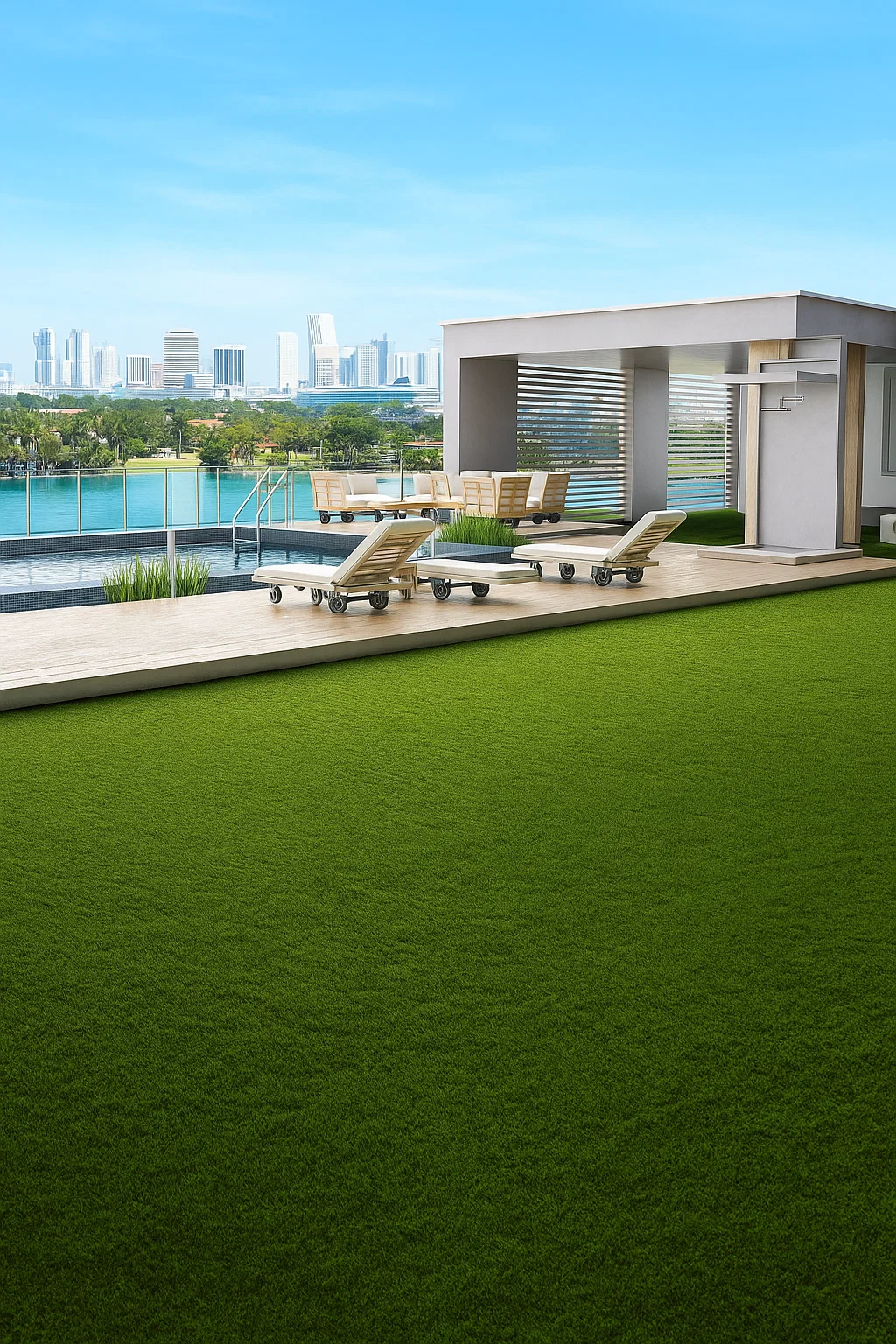 Dayanıklı ve gerçek görünümlü peyzaj çim halı – bahçe, balkon ve dış mekan dekorasyonu için ideal yapay çim kaplama