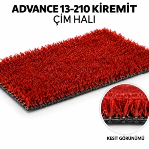 Premium Polietilen Suni Çim Halı – Doğal Görünümlü & UV Dayanımlı (13MM) Kiremit Rengi