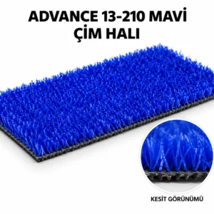 Premium Polietilen Suni Çim Halı – Doğal Görünümlü & UV Dayanımlı (13MM) LACİVERT