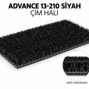 Premium Polietilen Suni Çim Halı – Doğal Görünümlü & UV Dayanımlı (13MM) Siyah