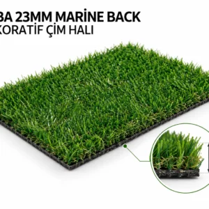 Premium Polietilen Suni Çim Halı – Doğal Görünümlü & UV Dayanımlı (23 MM)